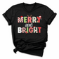 Merry & Bright Christmas DTF Transfer – Holiday Lights Shirt Design - DTF NOVA