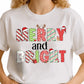Merry & Bright Christmas DTF Transfer – Holiday Lights Shirt Design - DTF NOVA