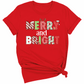 Merry & Bright Christmas DTF Transfer – Holiday Lights Shirt Design - DTF NOVA