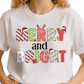 Merry & Bright Christmas DTF Transfer – Holiday Lights Shirt Design - DTF NOVA