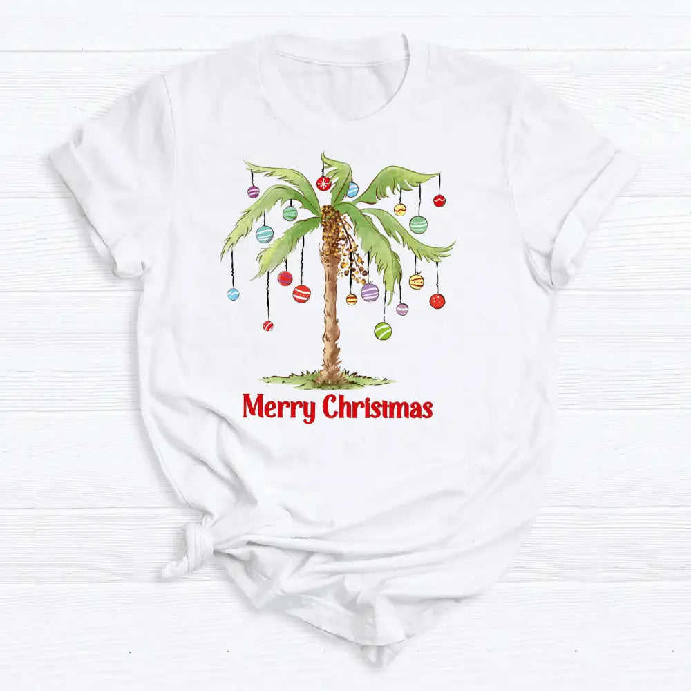 Merry Palm Tree Christmas DTF Transfer – Tropical Holiday Beach Ready to Press Heat Transfer - DTF NOVA