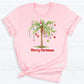 Merry Palm Tree Christmas DTF Transfer – Tropical Holiday Beach Ready to Press Heat Transfer - DTF NOVA