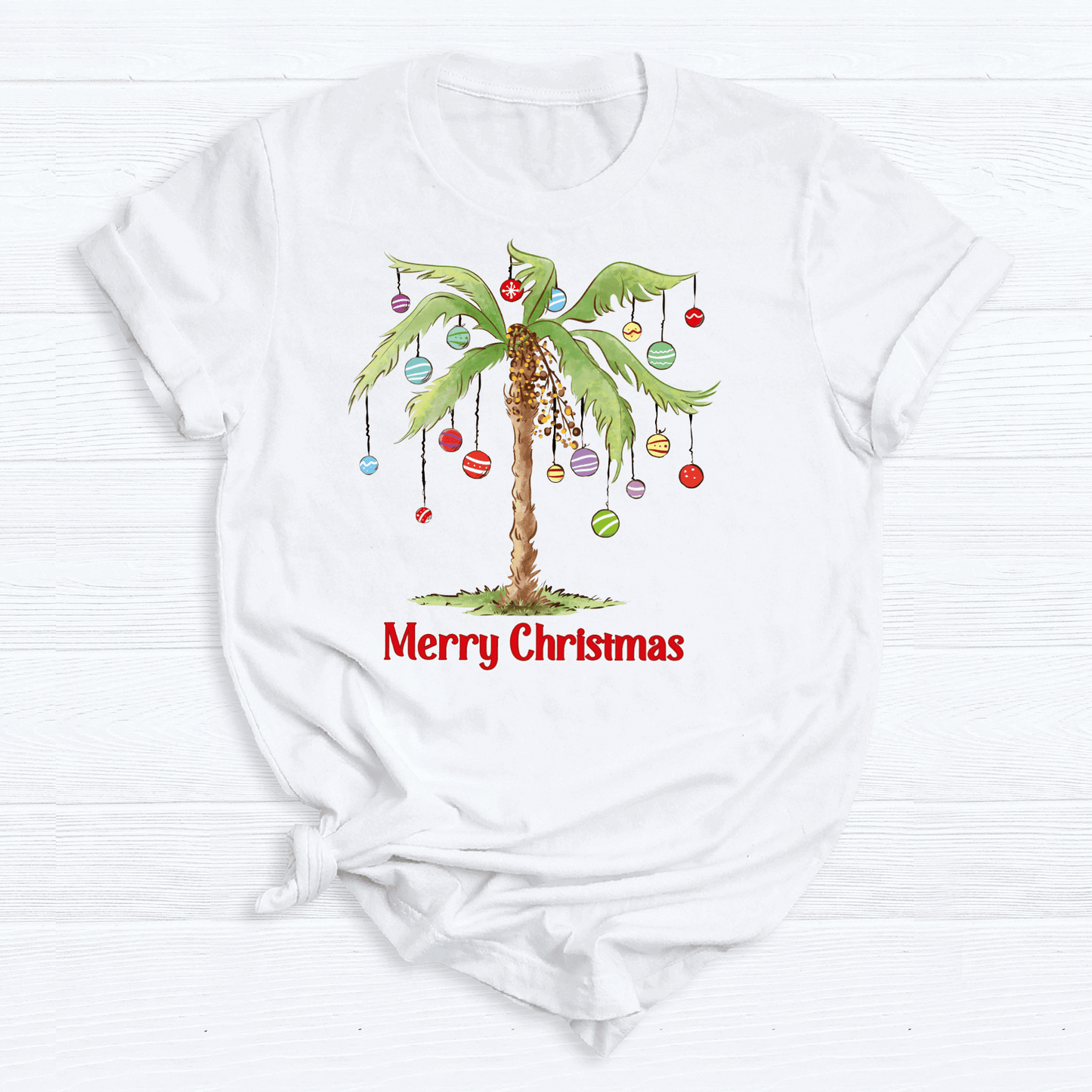 Merry Palm Tree Christmas DTF Transfer – Tropical Holiday Beach Ready to Press Heat Transfer - DTF NOVA