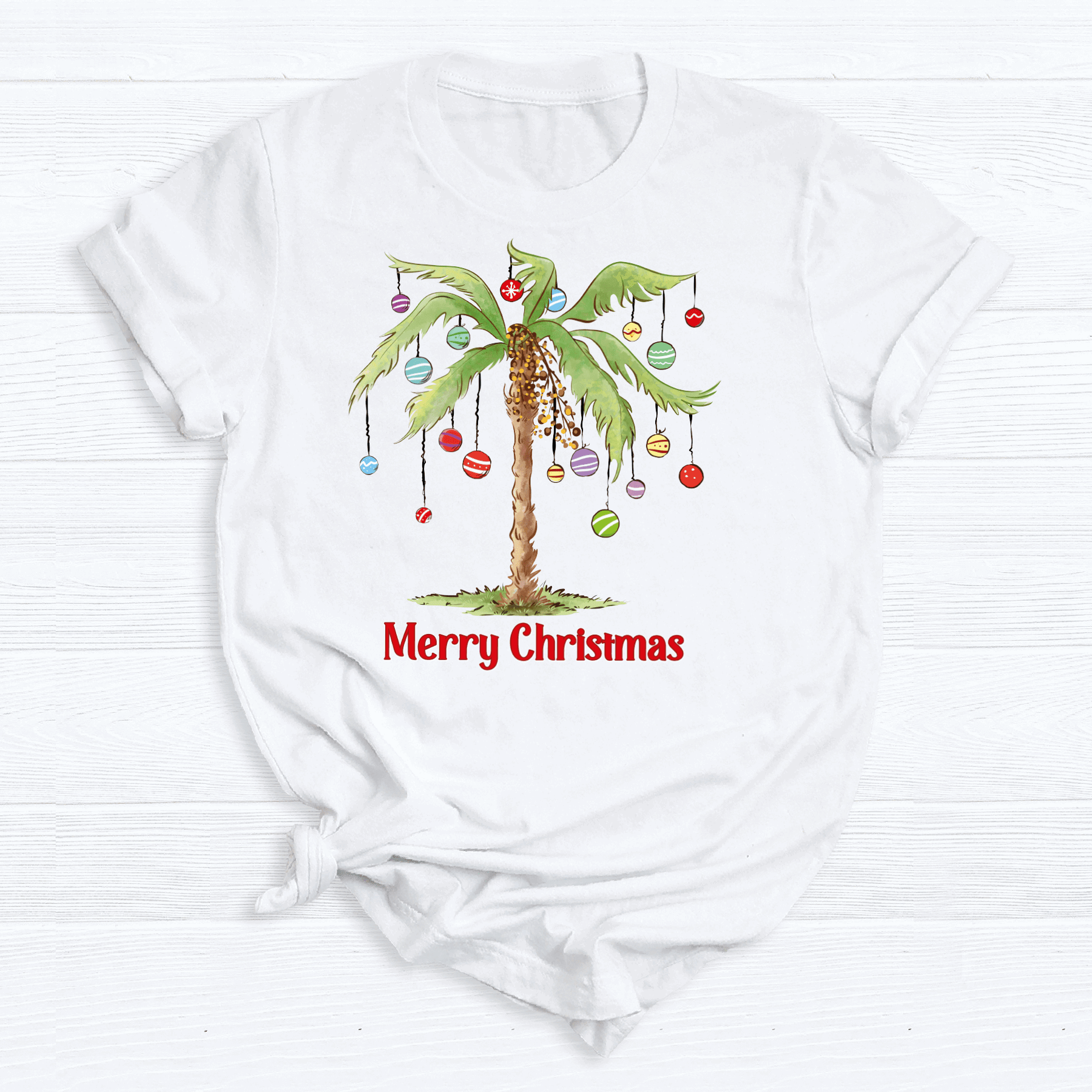 Merry Palm Tree Christmas DTF Transfer – Tropical Holiday Beach Ready to Press Heat Transfer - DTF NOVA
