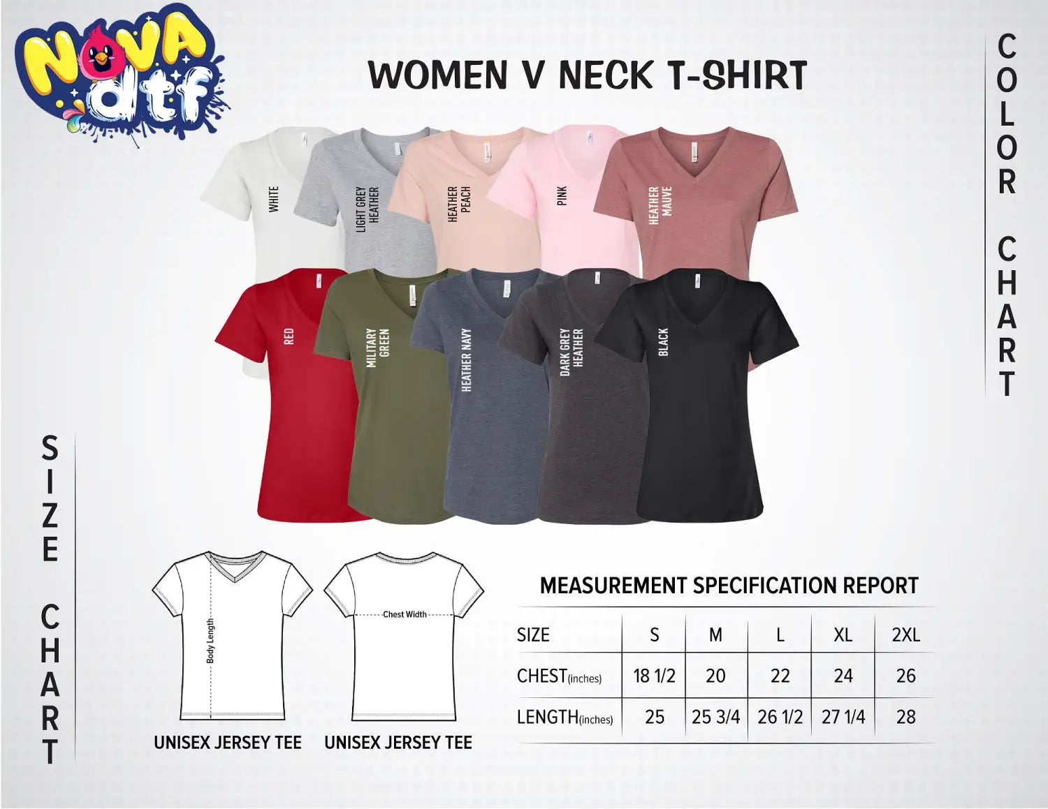 Women V Neck Chart