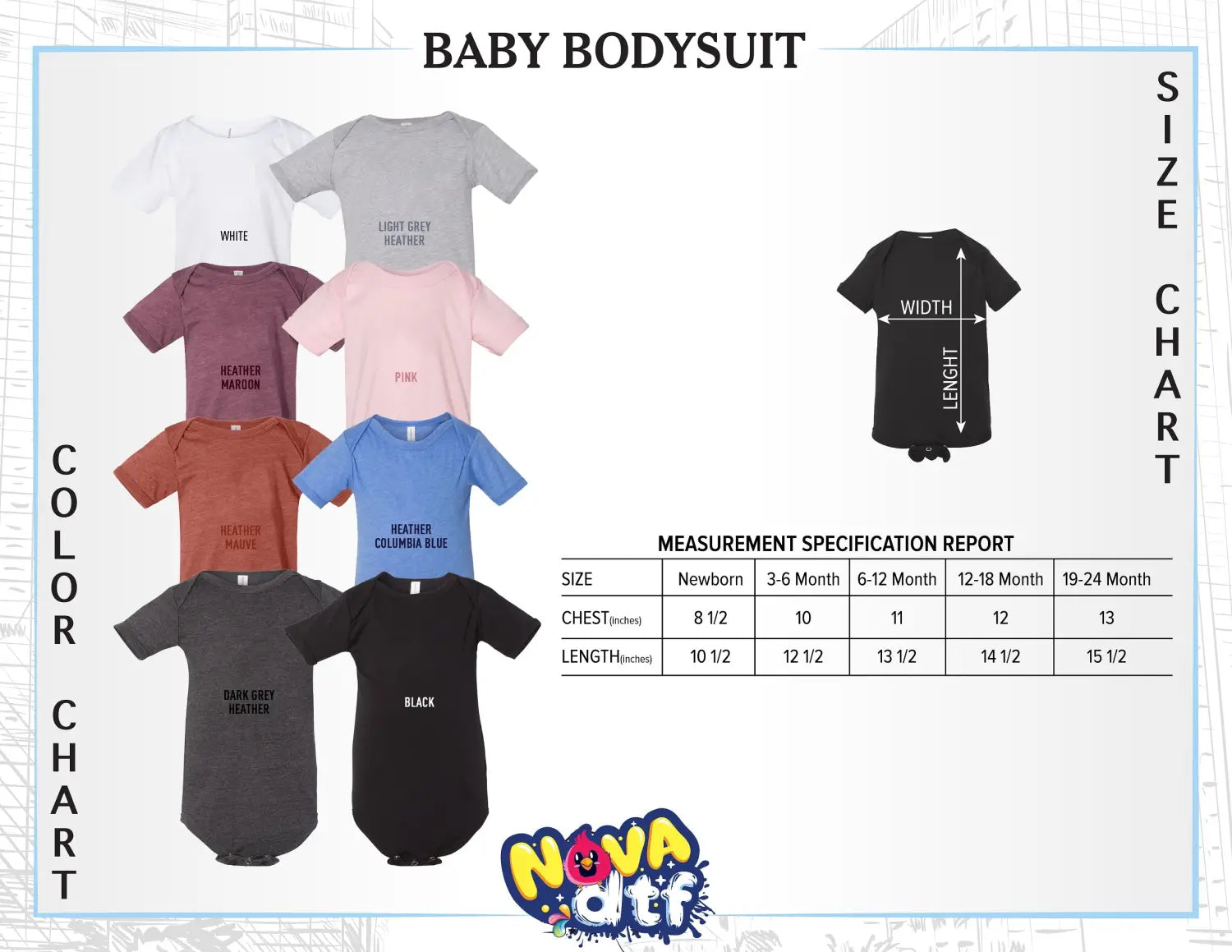 Baby Bodysuits Chart