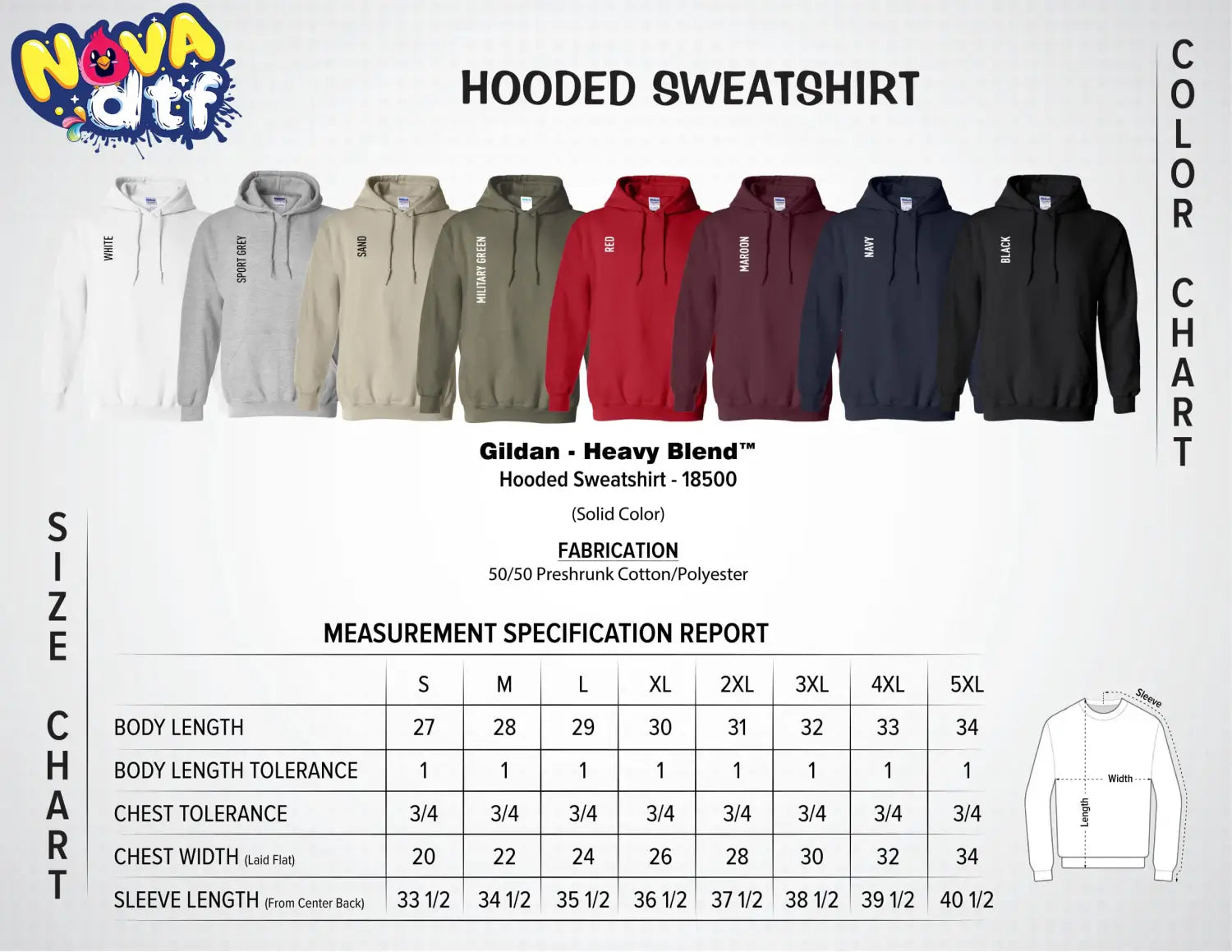 Hoodie Size Chart