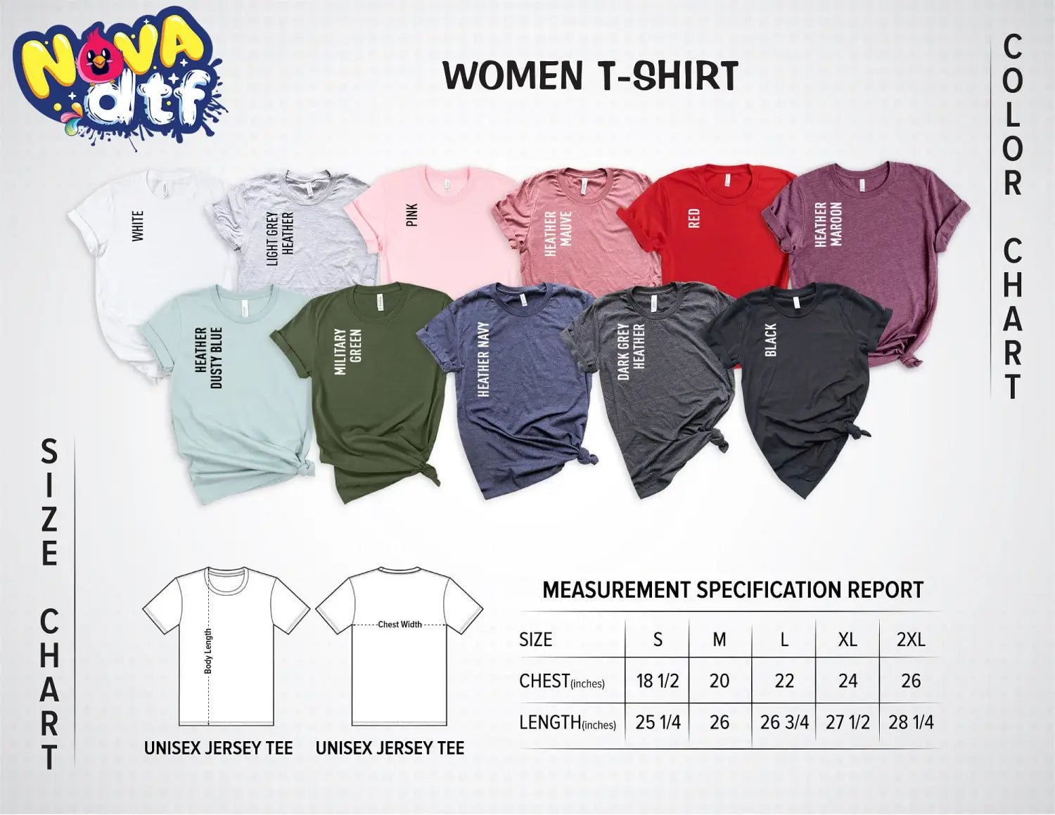 Women Relaxed Jersey Shirt Chart