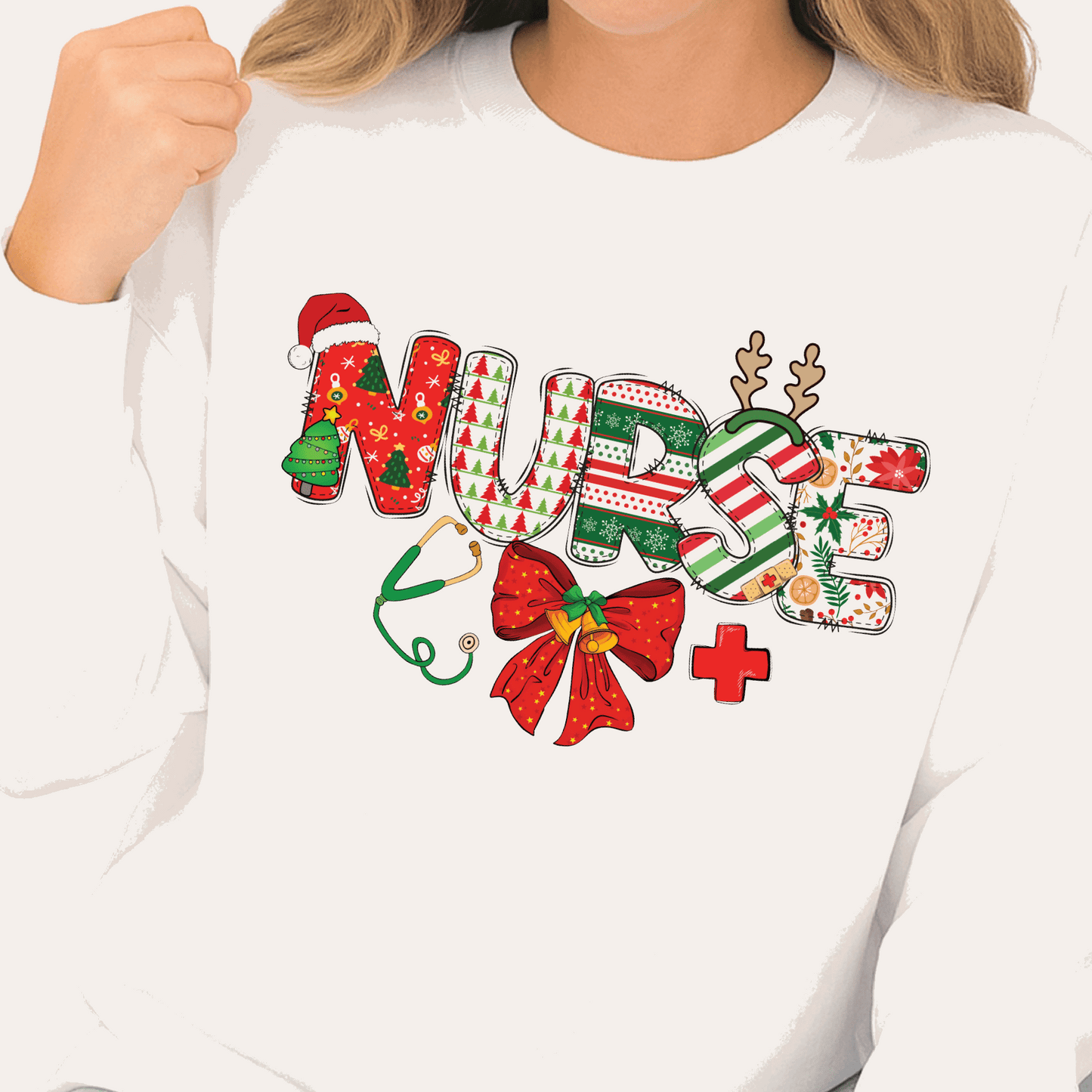 Nurse Christmas DTF Transfer – Holiday Nursing Shirt Ready to Press - DTF NOVA