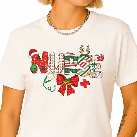 Nurse Christmas DTF Transfer – Holiday Nursing Shirt Ready to Press - DTF NOVA