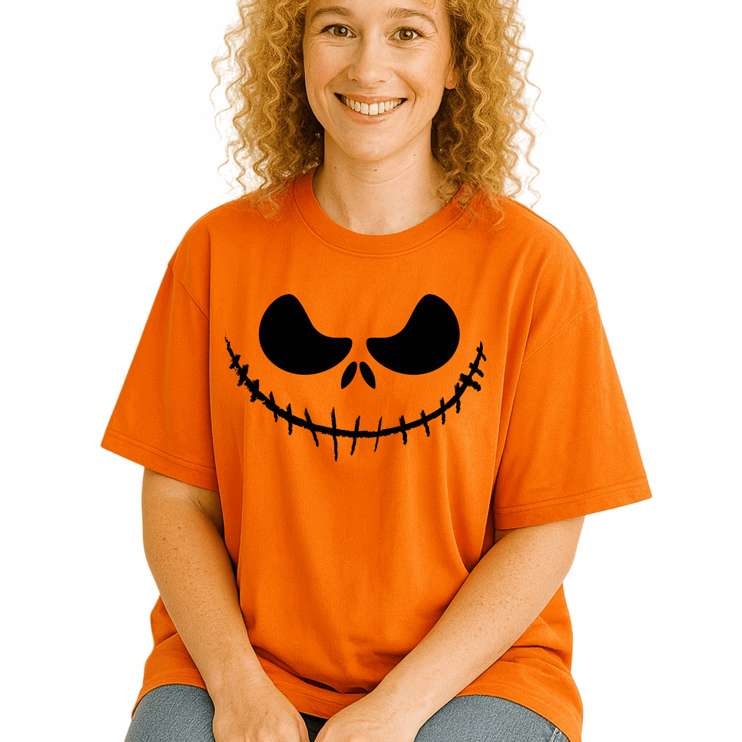 Pumpkin Face DTF Transfer, Halloween Smile DTF Ready to Press, Spooky Jack - O - Lantern Heat Transfer - DTF NOVA