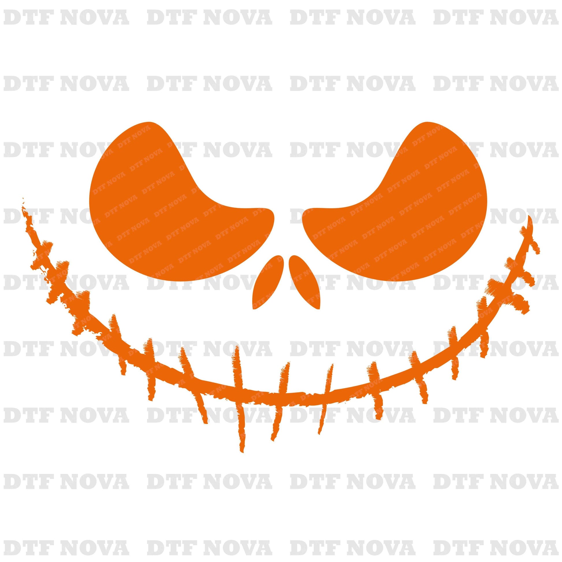 Pumpkin Face DTF Transfer, Halloween Smile DTF Ready to Press, Spooky Jack - O - Lantern Heat Transfer - DTF NOVA