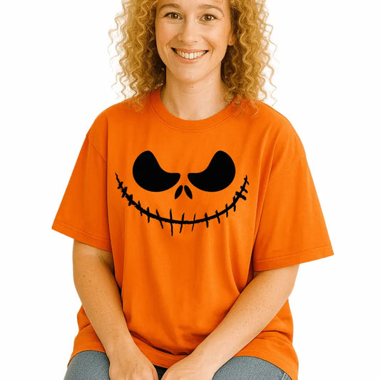 Pumpkin Face DTF Transfer, Halloween Smile DTF Ready to Press, Spooky Jack - O - Lantern Heat Transfer - DTF NOVA