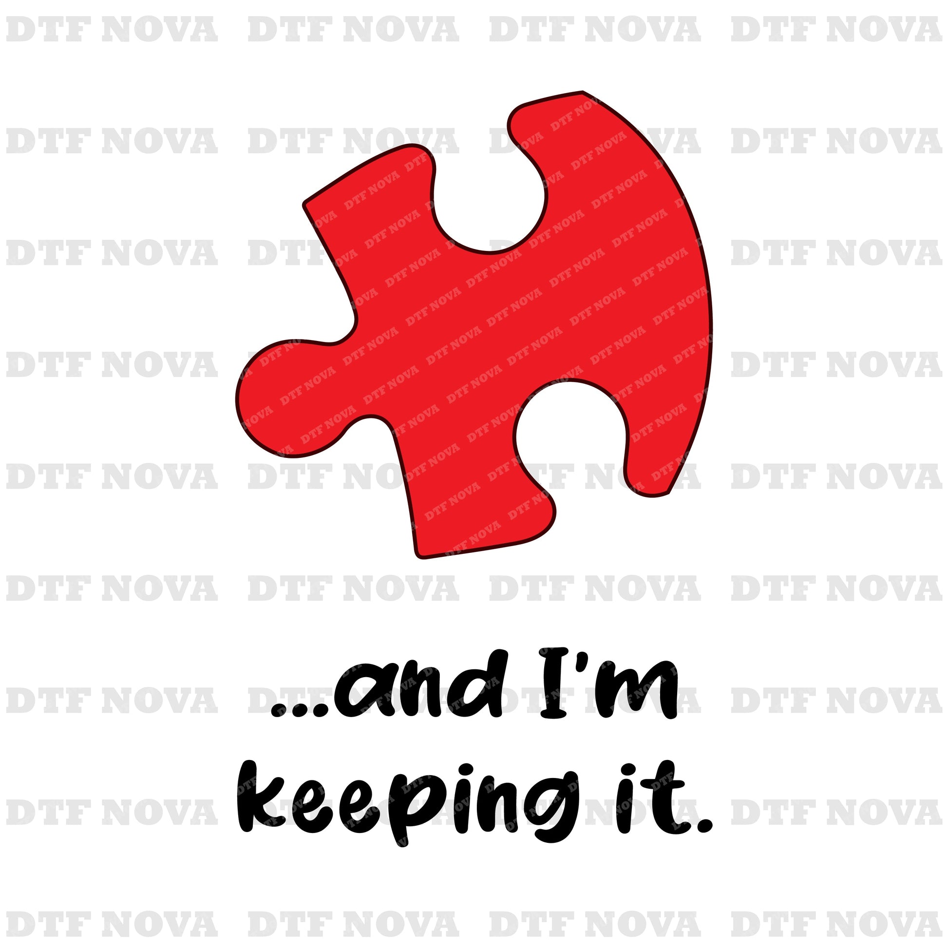 Puzzle Heart Valentine DTF Transfer – His & Hers Love Design - DTF NOVA - Ready DTF Transfers - NOVA DTF