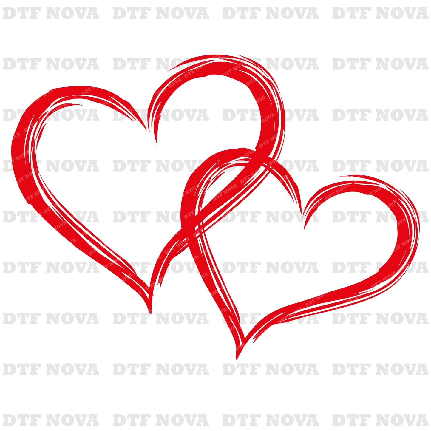 Retro Valentine Heart Love DTF Transfer, Cute Couple - Ready-to-Press - DTF NOVA - Ready DTF Transfers - NOVA DTF