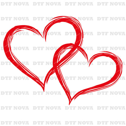Retro Valentine Heart Love DTF Transfer, Cute Couple - Ready-to-Press - DTF NOVA - Ready DTF Transfers - NOVA DTF