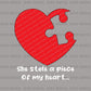 Puzzle Heart Valentine DTF Transfer – His & Hers Love Design - DTF NOVA