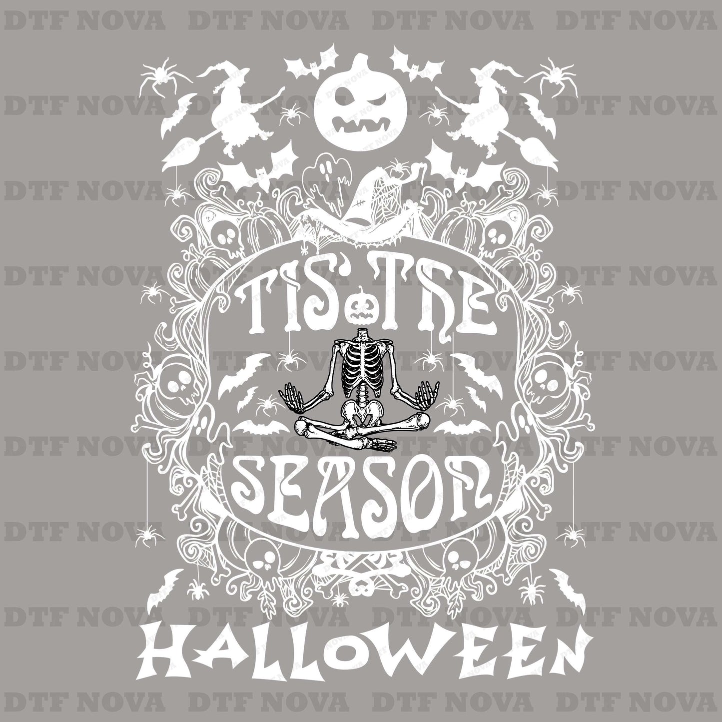 Tis The Season DTF Transfer – Halloween Skeleton Ready to Press Heat Transfer - DTF NOVA