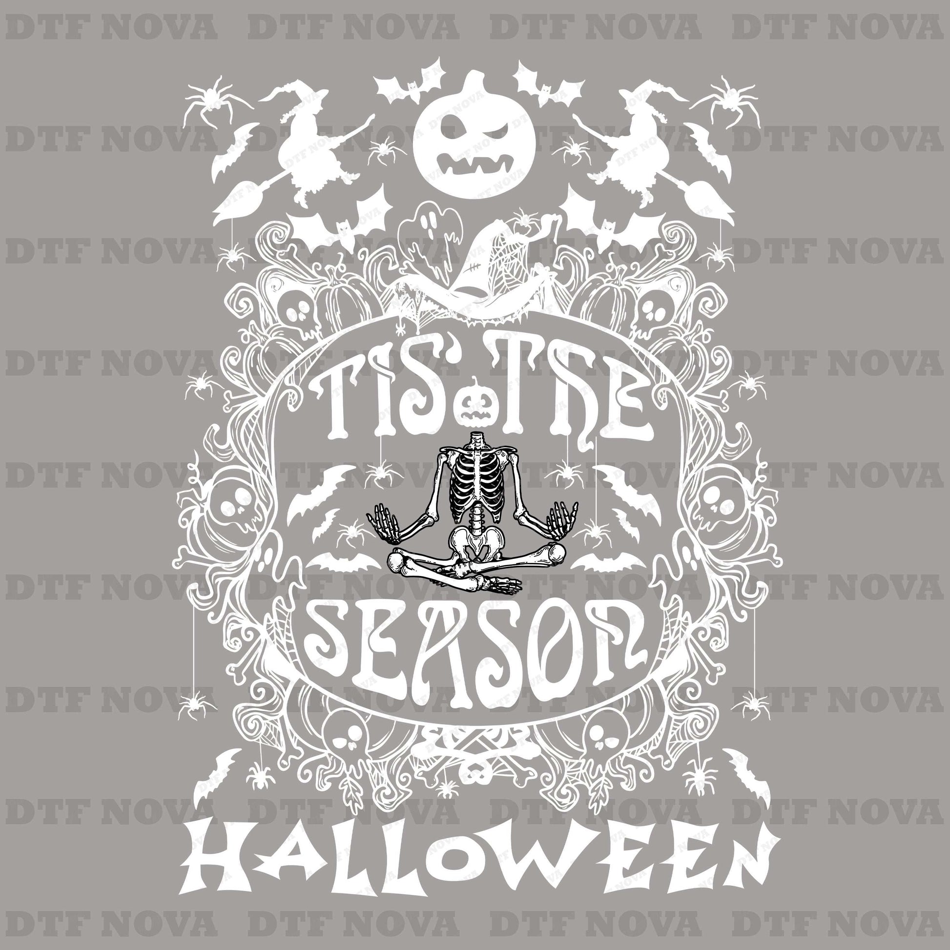 Tis The Season DTF Transfer – Halloween Skeleton Ready to Press Heat Transfer - DTF NOVA