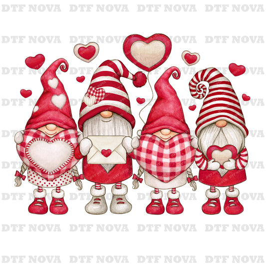 Valentine Gnomes DTF Transfer Ready to Press Heart Design - DTF NOVA