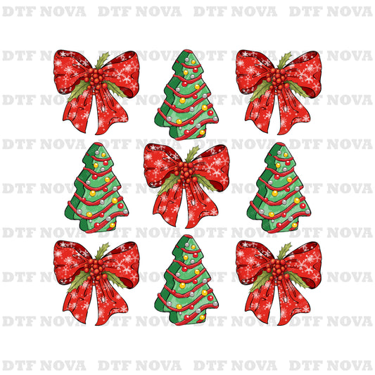Coquette Bow Christmas Tree DTF Transfer – Girly Holiday Ready to Press