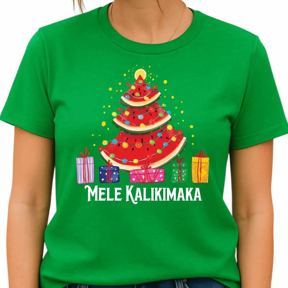 Tropical Christmas Watermelon Tree DTF Transfer – Mele Kalikimaka Summer Holiday Shirt Design - DTF NOVA - Ready DTF Transfers - NOVA DTF