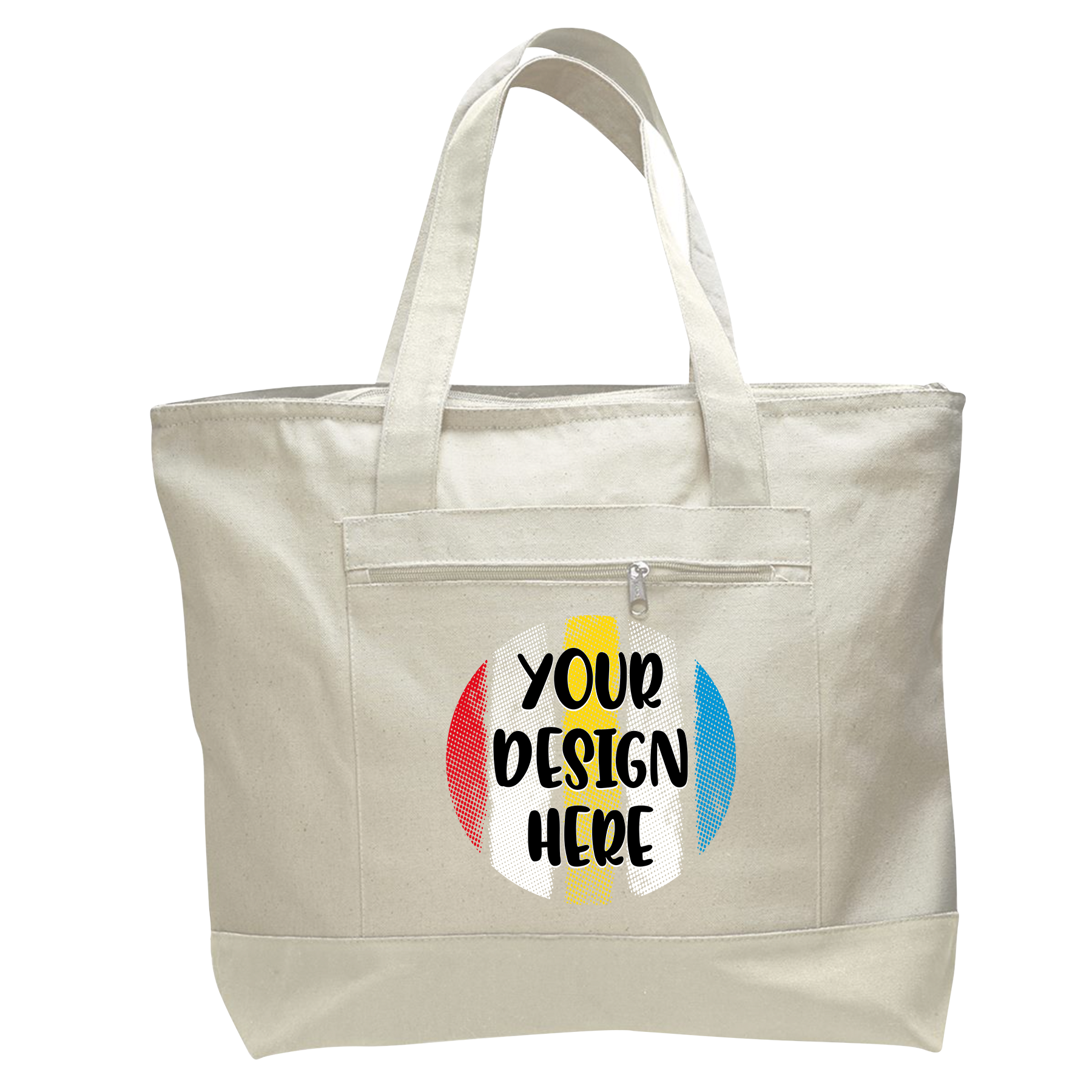 Zippered Canvas Tote Bag - DTF NOVA