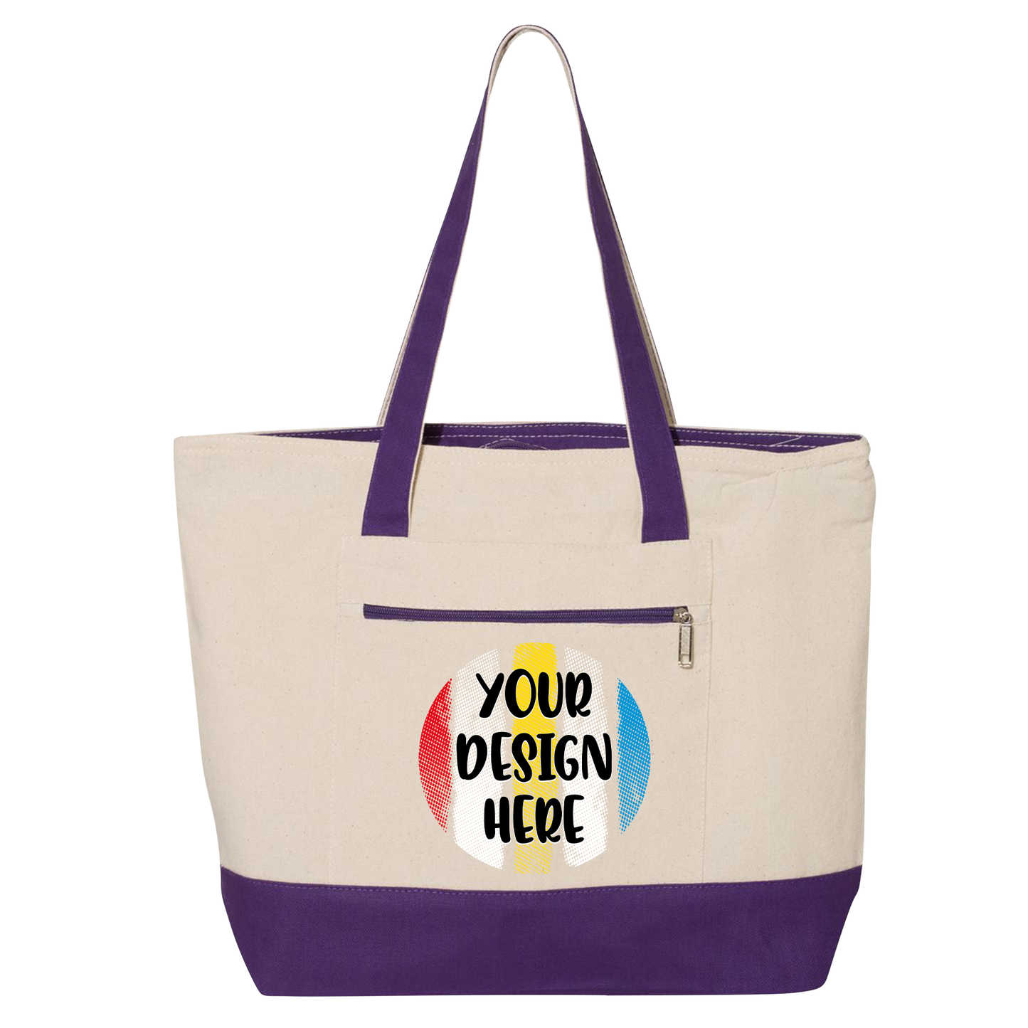 Zippered Canvas Tote Bag - DTF NOVA