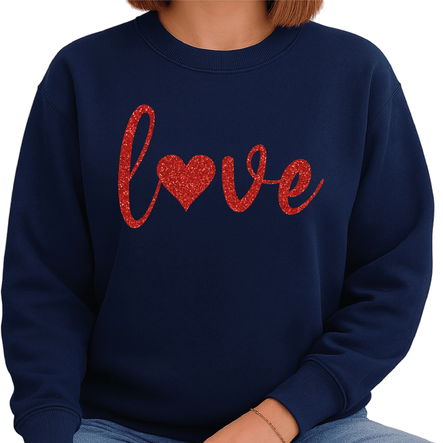 Valentine Love Heart Glitter DTF Transfer – Ready to Press - DTF NOVA - Ready DTF Transfers - NOVA DTF