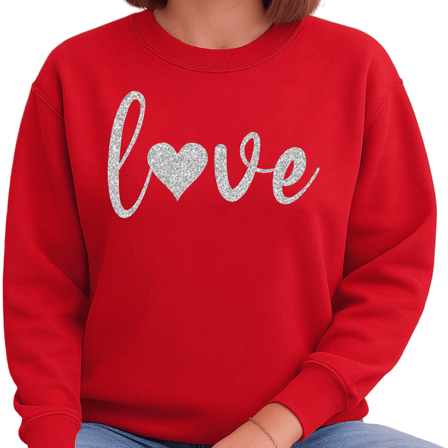 Valentine Love Heart Glitter DTF Transfer – Ready to Press - DTF NOVA - Ready DTF Transfers - NOVA DTF