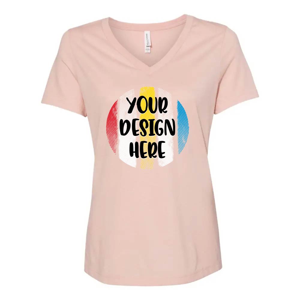 Custom BELLA+CANVAS Women's Relaxed Heather V-Neck Tee - 6405CVC - DTF NOVA