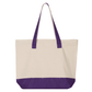 Custom printed Medium Zippered Canvas Tote Bag