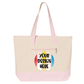 Custom printed Medium Zippered Canvas Tote Bag – Natural/Light Pink