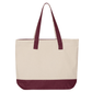 Custom printed Medium Zippered Canvas Tote Bag