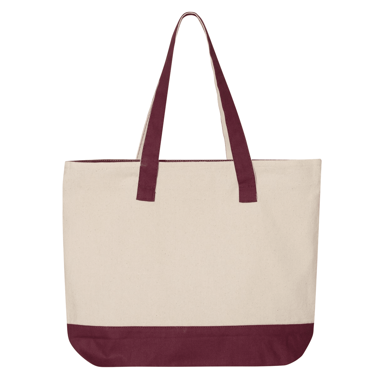 Custom printed Medium Zippered Canvas Tote Bag